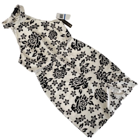 My Michelle Ivory Sheath Dress w/Black Floral NWT - Picture 8 of 8
